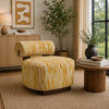 Niya Zebra Accent Chair | Cylindrical Backrest | Yellow-White Chenille