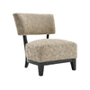 Beth Accent Chair with Angled Back | Black Wood | Beige Abstract Fabric