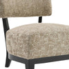 Beth Accent Chair with Angled Back | Black Wood | Beige Abstract Fabric