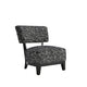 Beth Accent Chair with Angled Back | Black Wood | Black Abstract Fabric