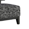 Beth Accent Chair with Angled Back | Black Wood | Black Abstract Fabric
