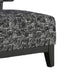Beth Accent Chair with Angled Back | Black Wood | Black Abstract Fabric