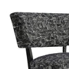 Beth Accent Chair with Angled Back | Black Wood | Black Abstract Fabric