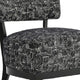 Beth Accent Chair with Angled Back | Black Wood | Black Abstract Fabric