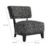 Beth Accent Chair with Angled Back | Black Wood | Black Abstract Fabric