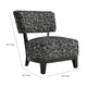 Beth Accent Chair with Angled Back | Black Wood | Black Abstract Fabric
