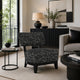 Beth Accent Chair with Angled Back | Black Wood | Black Abstract Fabric