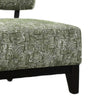 Beth Accent Chair with Angled Back | Black Wood | Green Abstract Fabric