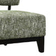 Beth Accent Chair with Angled Back | Black Wood | Green Abstract Fabric