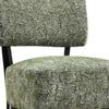 Beth Accent Chair with Angled Back | Black Wood | Green Abstract Fabric