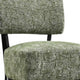 Beth Accent Chair with Angled Back | Black Wood | Green Abstract Fabric