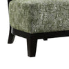 Beth Accent Chair with Angled Back | Black Wood | Green Abstract Fabric