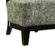 Beth Accent Chair with Angled Back | Black Wood | Green Abstract Fabric