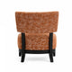 Beth Accent Chair with Angled Back | Black Wood | Orange Abstract Fabric