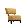 Beth Accent Chair with Angled Back | Black Wood | Yellow Abstract Fabric
