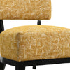 Beth Accent Chair with Angled Back | Black Wood | Yellow Abstract Fabric
