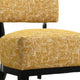 Beth Accent Chair with Angled Back | Black Wood | Yellow Abstract Fabric
