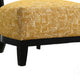 Beth Accent Chair with Angled Back | Black Wood | Yellow Abstract Fabric
