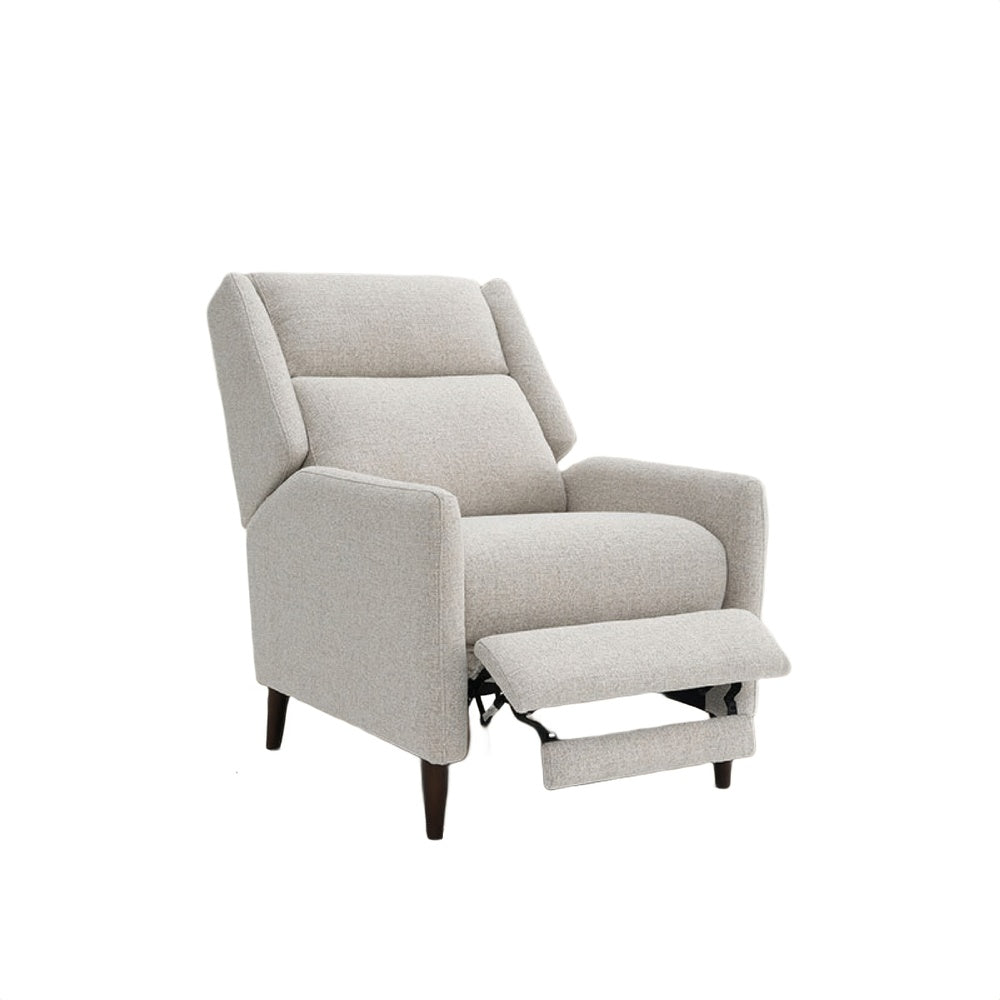 Cien Pushback Recliner Chair with High Back & Tapered Legs | Beige Fabric