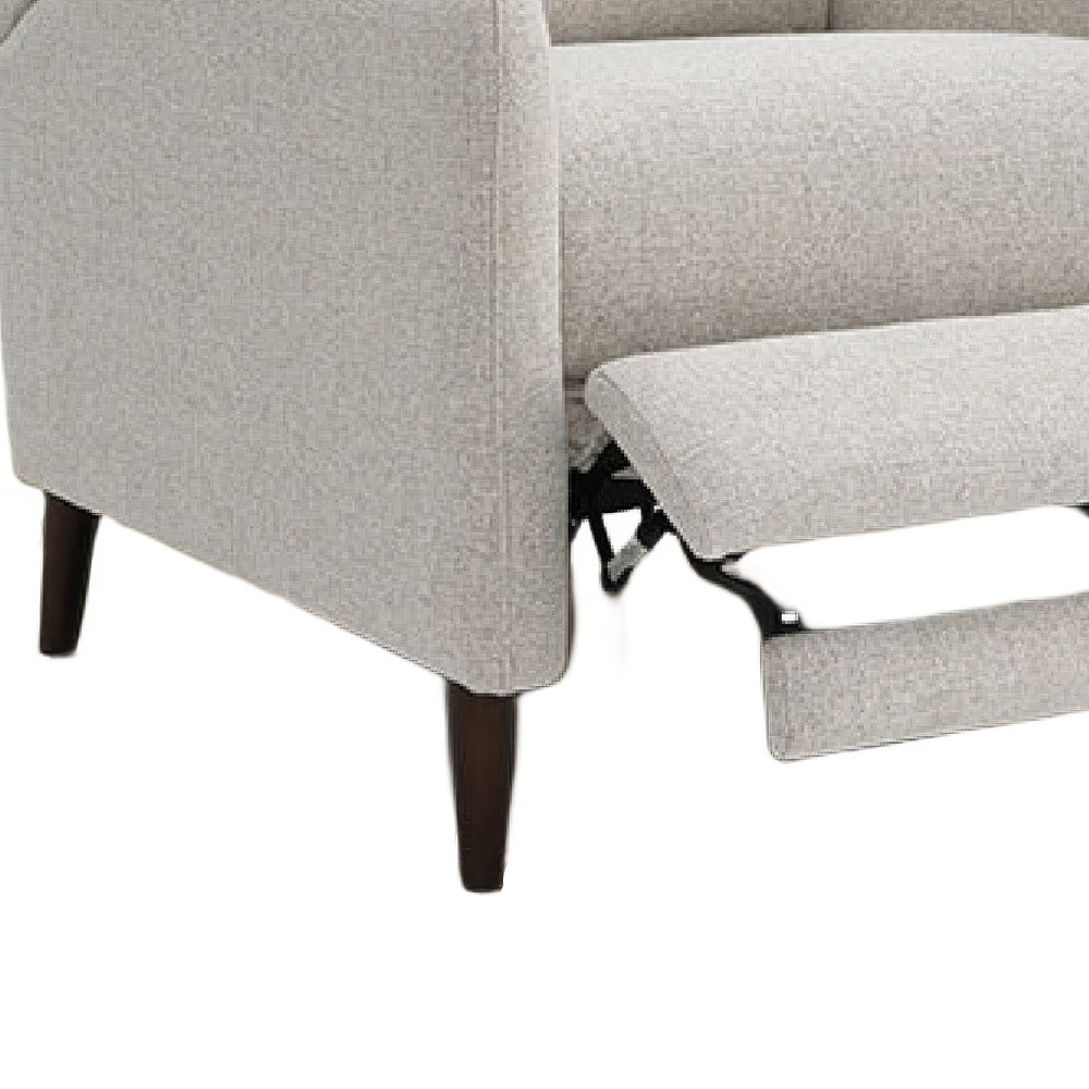 Cien Pushback Recliner Chair with High Back & Tapered Legs | Beige Fabric