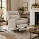 Cien Pushback Recliner Chair with High Back & Tapered Legs | Beige Fabric