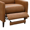 Cien Pushback Recliner Chair | High Back & Tapered Legs | Brown Faux-Leather