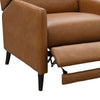 Cien Pushback Recliner Chair | High Back & Tapered Legs | Brown Faux-Leather