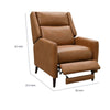 Cien Pushback Recliner Chair | High Back & Tapered Legs | Brown Faux-Leather