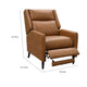 Cien Pushback Recliner Chair | High Back & Tapered Legs | Brown Faux-Leather