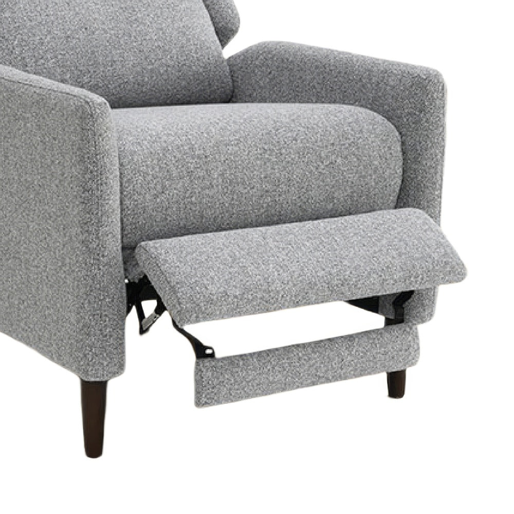 Cien Pushback Recliner Chair with High Back & Tapered Legs | Gray Fabric