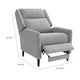 Cien Pushback Recliner Chair with High Back & Tapered Legs | Gray Fabric