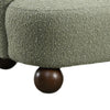 Dave Armless Accent Chair with Wooden Ball Feet | Green Boucle Fabric
