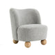 Dave Armless Accent Chair with Wooden Ball Feet | Gray Boucle Fabric