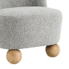 Dave Armless Accent Chair with Wooden Ball Feet | Gray Boucle Fabric