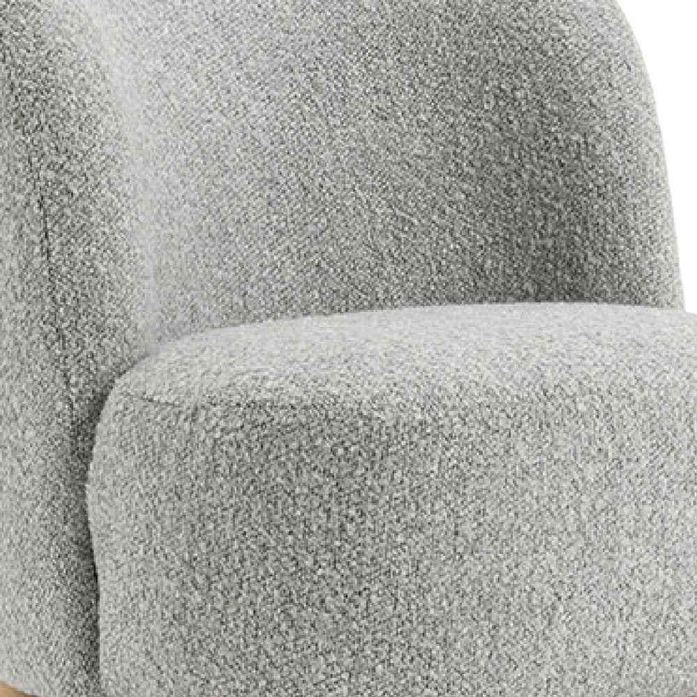 Dave Armless Accent Chair with Wooden Ball Feet | Gray Boucle Fabric