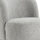Dave Armless Accent Chair with Wooden Ball Feet | Gray Boucle Fabric