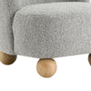 Dave Armless Accent Chair with Wooden Ball Feet | Gray Boucle Fabric