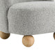 Dave Armless Accent Chair with Wooden Ball Feet | Gray Boucle Fabric