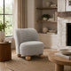 Dave Armless Accent Chair with Wooden Ball Feet | Gray Boucle Fabric