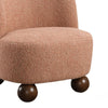 Dave Armless Accent Chair with Wooden Ball Feet | Pink Boucle Fabric