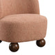Dave Armless Accent Chair with Wooden Ball Feet | Pink Boucle Fabric