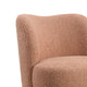 Dave Armless Accent Chair with Wooden Ball Feet | Pink Boucle Fabric
