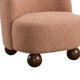 Dave Armless Accent Chair with Wooden Ball Feet | Pink Boucle Fabric