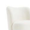 Dave Armless Accent Chair with Wooden Ball Feet | White Boucle Fabric