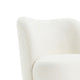 Dave Armless Accent Chair with Wooden Ball Feet | White Boucle Fabric