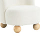 Dave Armless Accent Chair with Wooden Ball Feet | White Boucle Fabric