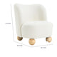 Dave Armless Accent Chair with Wooden Ball Feet | White Boucle Fabric