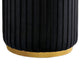 Karie Ottoman Stool | Gold Trim | Vertical Channel Design | Black Fabric
