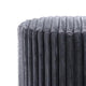 Zelda Ottoman Stool with Gold Steel Plinth Base | Gray Channeled Fabric