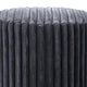 Zelda Ottoman Stool with Gold Steel Plinth Base | Gray Channeled Fabric